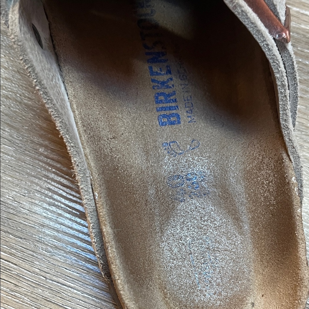 Birkenstock women’s Boston Suede Slip-Ons - taupe Size 40/9 - Picture 2 of 4